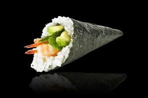 temaki crevette avocat menthe