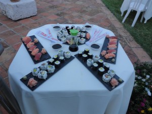 Buffet sushis dans une villa