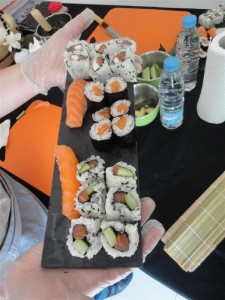 Les résultats d'un atelier sushi Sushiprod