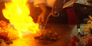 Tepanyaki flambé au saké